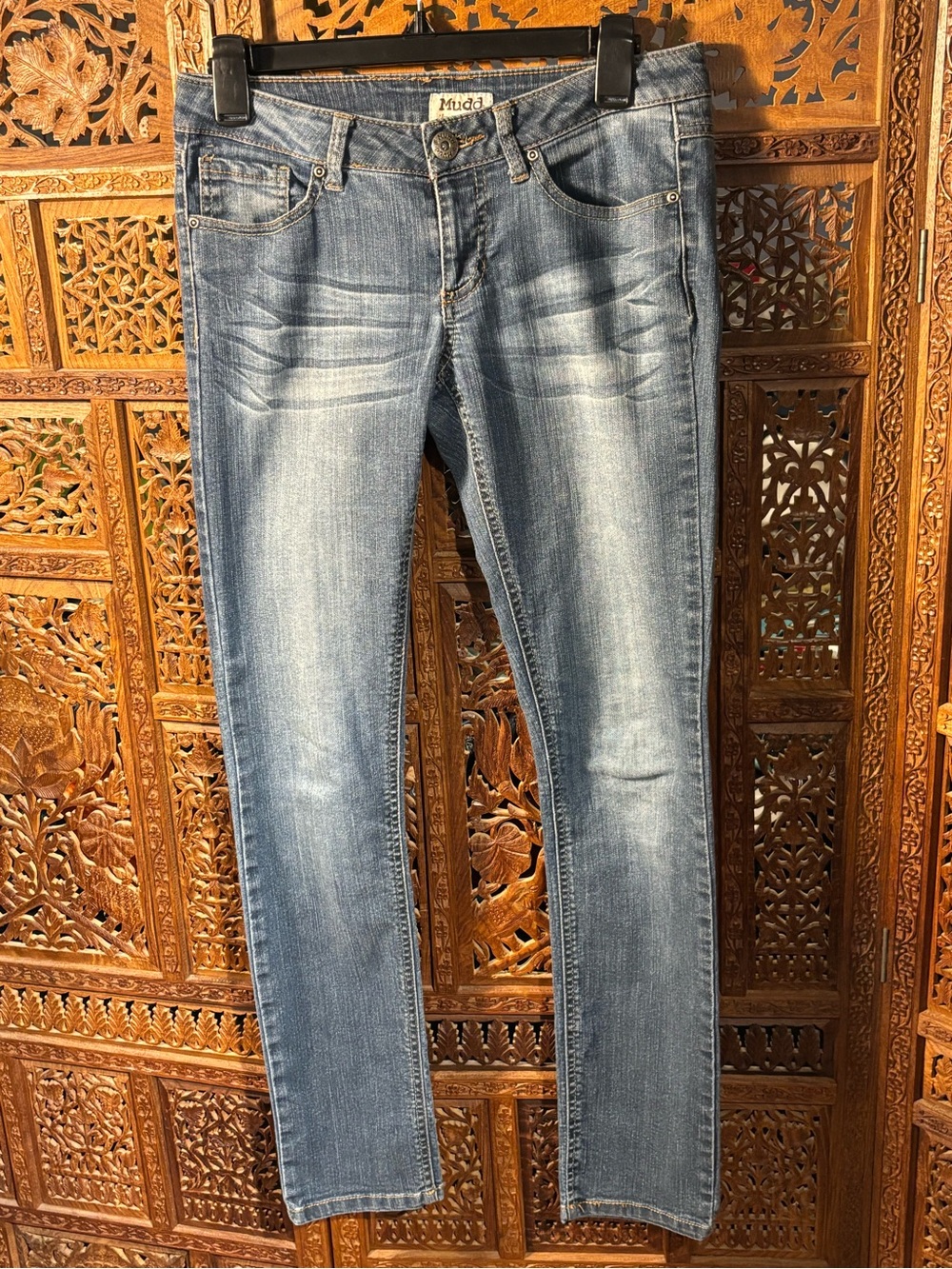 Mudd Women's Blue Straight Leg Jeans - Washed Denim